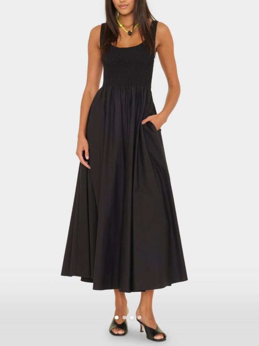 XiRENA Black Florence Sleeveless Midi Sundress